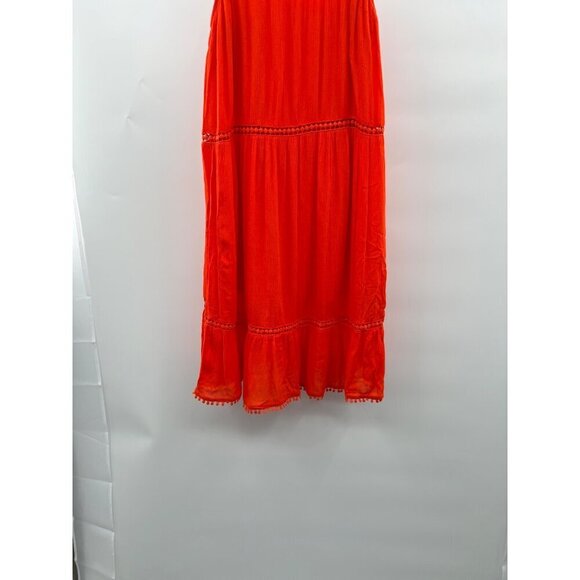 Old Navy Women's Spaghetti Strap Shift Dress Orange Size Small Side Zip - Picture 2 of 9